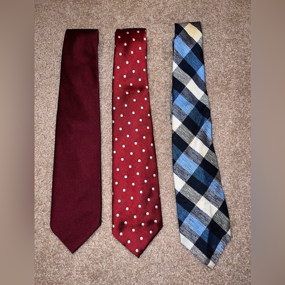 Christian Dior - Set of 3 Vintage Ties Red and Blue